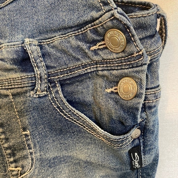 Silver Jeans Co.  Nisha Denim Overalls Med Wash Girls 7 - Picture 8 of 11
